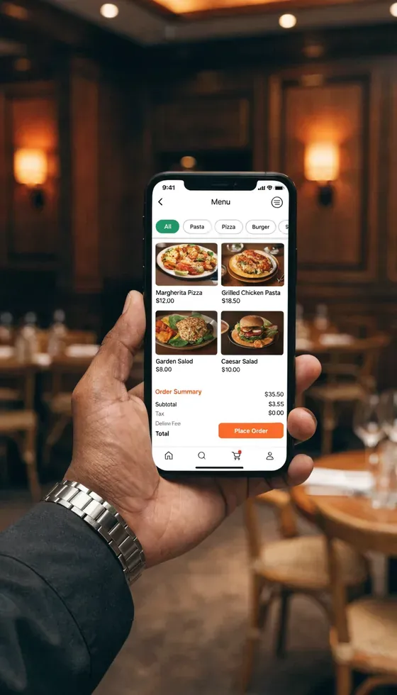 Garson telefondan sipariş alıyor
